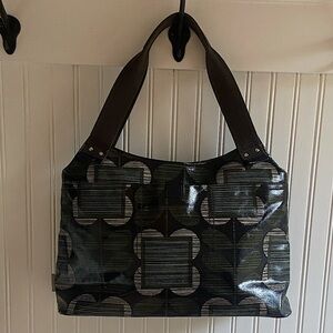 Orla Kiely handbag, glossy recycled polyester EUC